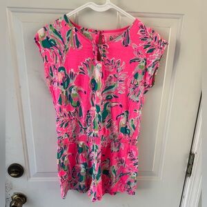 Lily Pulitzer Girls 12/14 tropical print romper